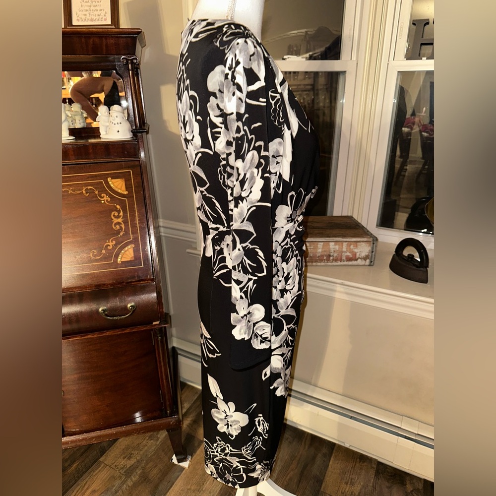 Lauren Ralph Lauren/Dress Womens/ Stretch Black & White Floral/Size 8/NWOT - Picture 4 of 10